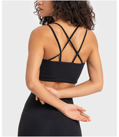 Vente en gros de soutien-gorge de yoga sexy pour femme dos croisé soutien-gorge d'entraînement sportif coussinets fixes côtelés bretelles fines filles actives de grande taille