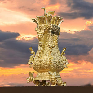 Lussuosi e Squisiti Oggetti Artigianali in Ottone Antichi Vasi Quadrati in Stile Cinese <span class=keywords><strong>Antico</strong></span> con Motivo Loto e Gru Fusione di Alta Qualità - Product Image 4