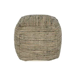 Repose-pieds en laine et coton 45x45x45 cm Tricoté à la main - Product Image 5