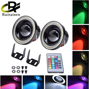 Đèn Sương Mù Xe Hơi 2.5 3.0 3.5 Inch 64Mm 76Mm 89Mm Có Ống Kính Đèn <span class=keywords><strong>COB</strong></span> Mắt Thiên Thần Bóng Đèn Lái Xe DRL Tự Động 12V Điều Khiển Từ Xa - Product Image 5