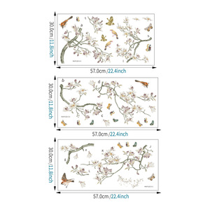 Autocollants muraux en forme de <span class=keywords><strong>branche</strong></span> <span class=keywords><strong>d</strong></span>'<span class=keywords><strong>arbre</strong></span> fleuri, <span class=keywords><strong>d</strong></span>écoration de fond de salon, papier peint avec oiseaux et papillons, <span class=keywords><strong>d</strong></span>écoration <span class=keywords><strong>d</strong></span>'intérieur, autocollants <span class=keywords><strong>d</strong></span>écoratifs - Product Image 5