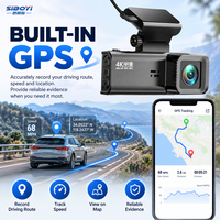 SIBOYI 4K GPS WiFi Çift Kanallı Araç Kamerası ADAS Araç DVR Ön/Arka Video Kaydedici 3.16 İnç IPS Ekran Park Monitörü