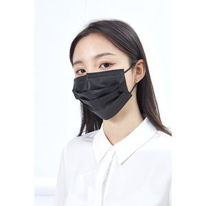 Grosir Masker wajah bedah Earloop kualitas tinggi Masker wajah sejuk hitam tanpa anyaman Masker wajah sekali pakai 3 lapisan - Product Image 4