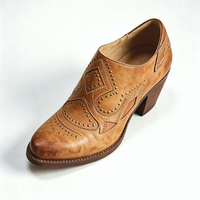 Nouvelles Arrivées Bottes à Talons Pointus Vintage pour Femmes, Chaussures Décorées de Clous, Bottines Western Cowboy à Enfiler pour Femmes
