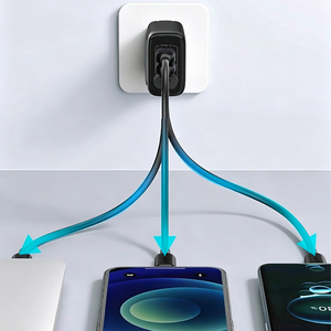 Chargeur mural USB C GaN 65W 3 ports Adaptateur d'alimentation rapide PD QC3.0 pour téléphone, ordinateur portable, tablette - Product Image 6