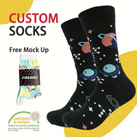Chaussettes habillées pour hommes de haute qualité, chaussettes de sport personnalisées à motifs de dessins animés amusants en coton respirant