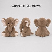 Peluche personnalisée en forme d'éléphant, éléphant en peluche marron mocha assis avec de grandes oreilles, fabriqué à partir de photos