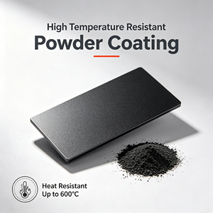 Recubrimiento en Polvo de Alta Temperatura a Base de Silicona, Resistente al Calor, Aplicación Electrostática para Parrillas, Tubos de Escape y Piezas de Motor, Color Negro - Product Image 1