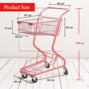 Cesta de Compras Rosa Resistente con Ruedas Suaves para Uso en Tiendas Minoristas y KTV - Product Image 3