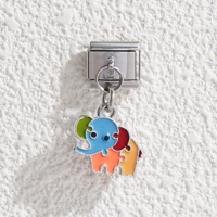Nouvelles breloques pendentifs mignonnes et colorées en acier inoxydable 316L plaqué or 18 carats, style dessin animé, pour la mode, le bricolage, l'anniversaire romantique, breloque italienne