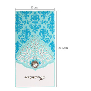Tarjeta de invitación de estilo europeo con diseño hueco, cortada con láser y adornada con perlas, rectangular, de alta gama, con páginas interiores imprimibles. - Product Image 6