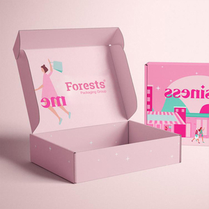Boîte d'emballage d'expédition écologique en papier <span class=keywords><strong>kraft</strong></span> rose en carton ondulé imprimé en couleur Boîtes postales personnalisées - Product Image 2