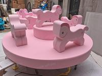 Populaire blanc rose intérieur extérieur aire de jeux sensorielle Gym rotation carrousel tasses à thé joyeux aller jeu doux pour les fêtes événement location