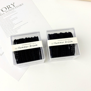 Élastiques à cheveux Summer Dream noirs, lot de 9 pièces, en nylon élastique, pour usage quotidien, style queue de cheval haute - Product Image 3