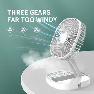 YouNiMei fácil armazenamento telescópico ventilador dobrável portátil dobrável mesa recarregável USB