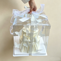 Luxury Cake Birthday Paper Custom Box Boards Printed pop Transparent 12 clear 10 Packaging Inch Cake Boxes
