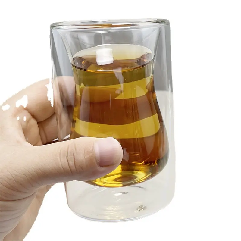 High borosilicate glass office juice cup with handle tea cup