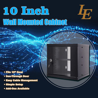 Kompakter Server-Rack-Schrank 10 Zoll Einzelabschnitt Wandmontage SPCC-Stahl Wasserdichter Mini-Schrank für Sichere Lagerung