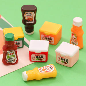 Accessoires <span class=keywords><strong>de</strong></span> bijoux en résine DIY, figurine <span class=keywords><strong>de</strong></span> jeu alimentaire 3D, porte-clés, jouet pour maison <span class=keywords><strong>de</strong></span> poupée, sauce à salade à la pâte <span class=keywords><strong>de</strong></span> haricots rouges simulée - Product Image 2