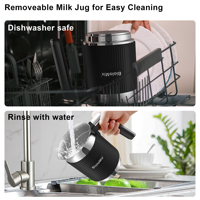 Mousseur à lait et cuiseur à vapeur détachables BioloMix, machine à mousse chaude/froide et à chocolat chaud automatique 5-en-1, passe au lave-vaisselle