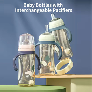 Vente en gros de sucettes sans BPA, trois types de sucettes, biberon pour nouveau-né en PP avec poignées, anti-<span class=keywords><strong>colique</strong></span>, transparent, 300 ml, biberon pour bébé - Product Image 5