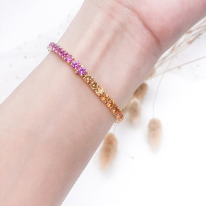 Bijoux Messi MSB-374, bijoux en or 10 carats, bracelet tennis en or avec corindon synthétique tendance - Product Image 3