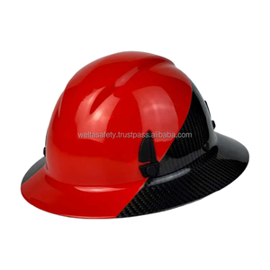 Casques de sécurité WELTA ANSI Z89.1 personnalisés en usine, en fibre de carbone, à bordure complète, suspension à 6 points, pour la construction, casque de sécurité extérieur - Product Image 5