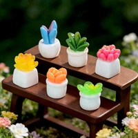 Miniature plante succulente artificielle en pot, cactus en résine, décoration de table, ornement de scène de maison de poupée