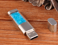 Memoria USB 2.0 con Forma de Corazón, Material de Cristal, Hermosa Memoria USB Personalizada con Diamantes, 16G 32G con Múltiples Capacidades