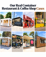Restaurant modulaire préfabriqué en conteneur de 20 pieds à un étage, café portable, kiosque commercial extérieur éphémère