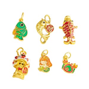 จี้ปลาคาร์ฟเคลือบทองแบบดั้งเดิม อุปกรณ์ตกแต่งเครื่องประดับ DIY สำหรับสร้อยข้อมือ สร้อยคอ ใช้ได้ทุกวันสำหรับทุกเพศ - Product Image 5