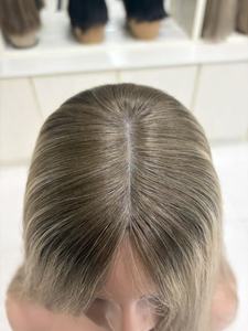 Topper de cheveux humains vierges 100% naturels, lisses, densité 150%, avec fermeture à double nœud, base en soie, qualité supérieure, vente en gros, directement de l'usine - Product Image 4