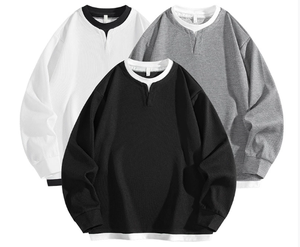 <span class=keywords><strong>Pull</strong></span> en molleton français décontracté d'hiver à col montant et à ourlet à capuche deux en un avec broderie - Product Image 4