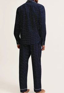 <span class=keywords><strong>Pyjama</strong></span> en tissu naturel à motif personnalisé, vêtements de nuit décontractés pour hommes, ensemble chemise et pantalon pour garçons, <span class=keywords><strong>pyjama</strong></span> en coton sergé à imprimé cœur pour hommes - Product Image 4