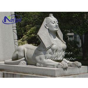 Estatua de <span class=keywords><strong>Esfinge</strong></span> <span class=keywords><strong>Egipcia</strong></span> Tallada a Mano en Mármol Blanco de Tamaño Real para Jardín y Villa Moderna - Product Image 3