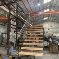 Amerikanische Eiche Holz profil Treppe Holztreppe Gerade Treppe Schwimmende Stufen Versteckte Stringer Innentreppe