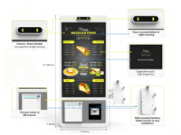 Kiosque de commande en libre-service mural 21,5/23,8/27/32 pouces avec écran tactile, terminal de paiement, système de commande de restaurant, processeur Intel Core