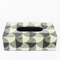 Boîte à mouchoirs décorative Tuohuangniu Art Déco moderne de luxe, en mosaïque colorée, en bois, faite à la main, incrustée, pour salle de bain, bureau, cadeau