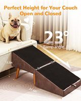 Escalier et rampe pliables de luxe 2 en 1 pour chien, ottoman séparé, marches pour animaux de compagnie pour petits chiens/chats, utilisation intérieure/extérieure