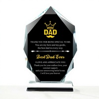 Plaque en cristal JWFH « Meilleur papa de tous les temps » gravée au laser, forme iceberg, design inspirant 8,3x5,3 |   Cadeau pour la fête des pères, nouveau cadeau pour les grands-pères et les papas