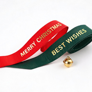 Wholesale Custom Logo Grosgrain <b>Ribbon</b> Polyester Multiple Sizes for Last Christmas Favor & Handicraft Decoration - Product Image 3