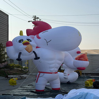 Ballon Gonflable Géant Lumineux en Forme de Cheval de Dessin Animé, Modèle Volant, Hauteur 8-10 pieds, Ventilateur Intégré, Multicolore/Rouge/Blanc pour la Vente en Gros