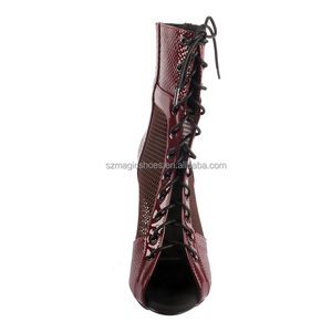 <span class=keywords><strong>Botines</strong></span> de <span class=keywords><strong>Baile</strong></span> Bachata Estilo Nuevo Invierno 2026, Tacón de 9cm, Color Rojo Vino, Zapatos de <span class=keywords><strong>Baile</strong></span> <span class=keywords><strong>Latino</strong></span> Salsa para Mujer - Product Image 2