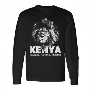 Camiseta de manga larga de la Reserva de Leones de Samburu, Kenia, diseño de vida silvestre africana para safari - Product Image 3