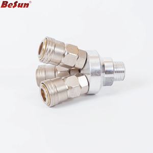 用于空气软管连接器的镀镍<span class=keywords><strong>3</strong></span>路快速接头G1/<span class=keywords><strong>2</strong></span>螺纹C型ssmy快速接头自锁快速接头 - Product Image 4