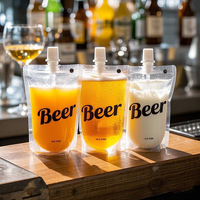 Impression personnalisée Pochettes à bec verseur en papier kraft écologique Pochettes pour bière Doypack Sachets pour boisson Emballage de liquide Sac pour bière