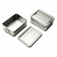 Boîte en métal rectangulaire de qualité alimentaire en gros avec fermoir à boucle pour boulangerie, pâtisserie, biscuits et emballages cadeaux
