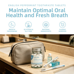 62 Count Zero Waste <strong>Toothpaste</strong> Tablets Peppermint <strong>SLS</strong> <strong>Free</strong> Fluoride <strong>Free</strong> Natural Oral Care Plastic <strong>Free</strong> Glass Jar <strong>Toothpaste</strong> - Product Image 2