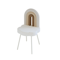 Chaise de maquillage en tissu haut de gamme, coiffeuse simple, style crème, salon, tabouret de maquillage arc-en-ciel
