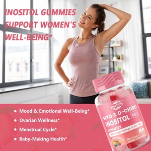 Complément alimentaire en gommes sans sucre Myo-Inositol et D-Chiro Inositol 40:1 pour la santé ovarienne des femmes, marque privée OEM - Product Image 3